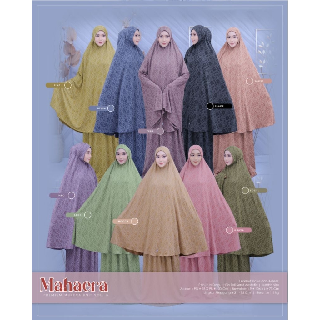 MAHAERA PREMIUM MUKENA KNIT ORI RAQUMI HIJAB