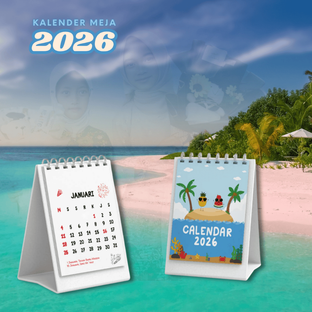 

Kalender Meja 2026 / Kalender Kantor Sekolah Ukuran 12x9cm Premium Paper