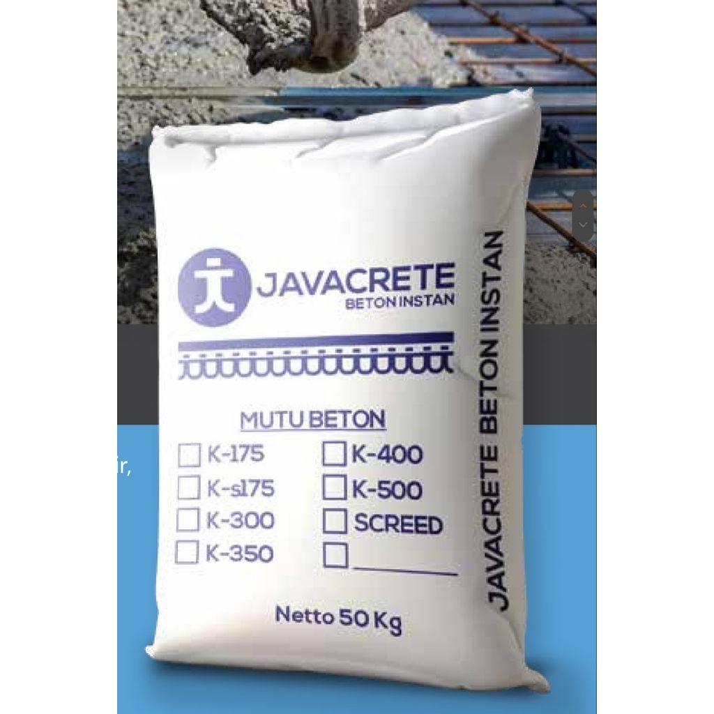 Beton Instan 50kg Javacrete // Mutu Beton K175 - K225 - K250 - K300