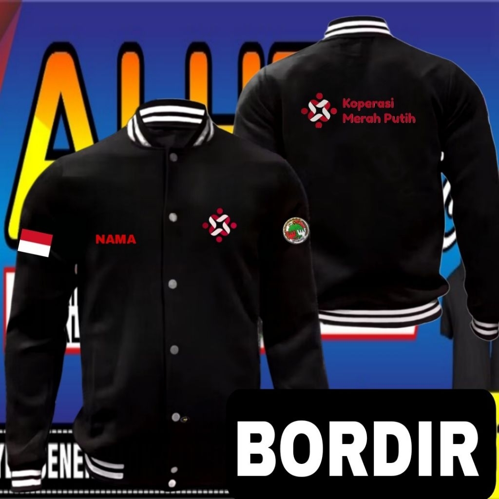 jaket koperasi merah putih Jaket baseball koperasi merah putih Jaket bordir koperasi jaket koperasi 