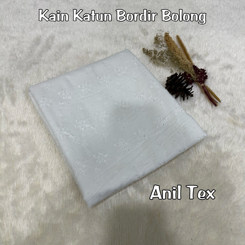 Kain Katun Bordir Bolong / Bahan Katun Bolong Motif Bunga / Model Tebaru Katun Bolong