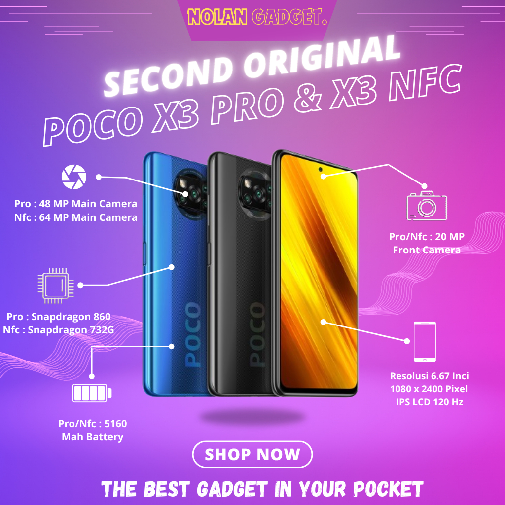 POCO X3 PRO & X3 NFC RAM 6/128 • 8/256 GB • 6/64 • 8/128 GB FULLSET ORIGINAL (SECOND)