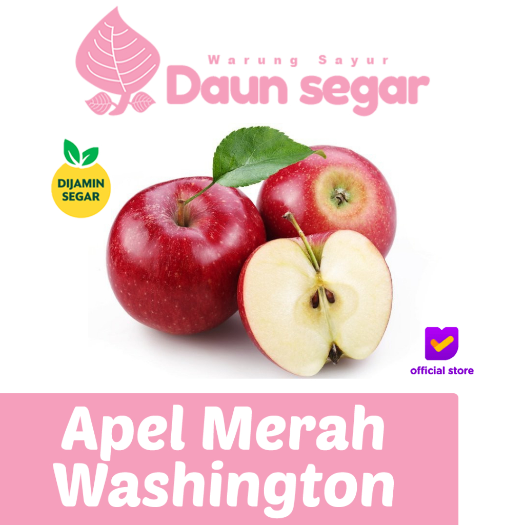 

Apel Washington USA Grade A Buah Eksklusif Kaya Nutrisi - Daun segar