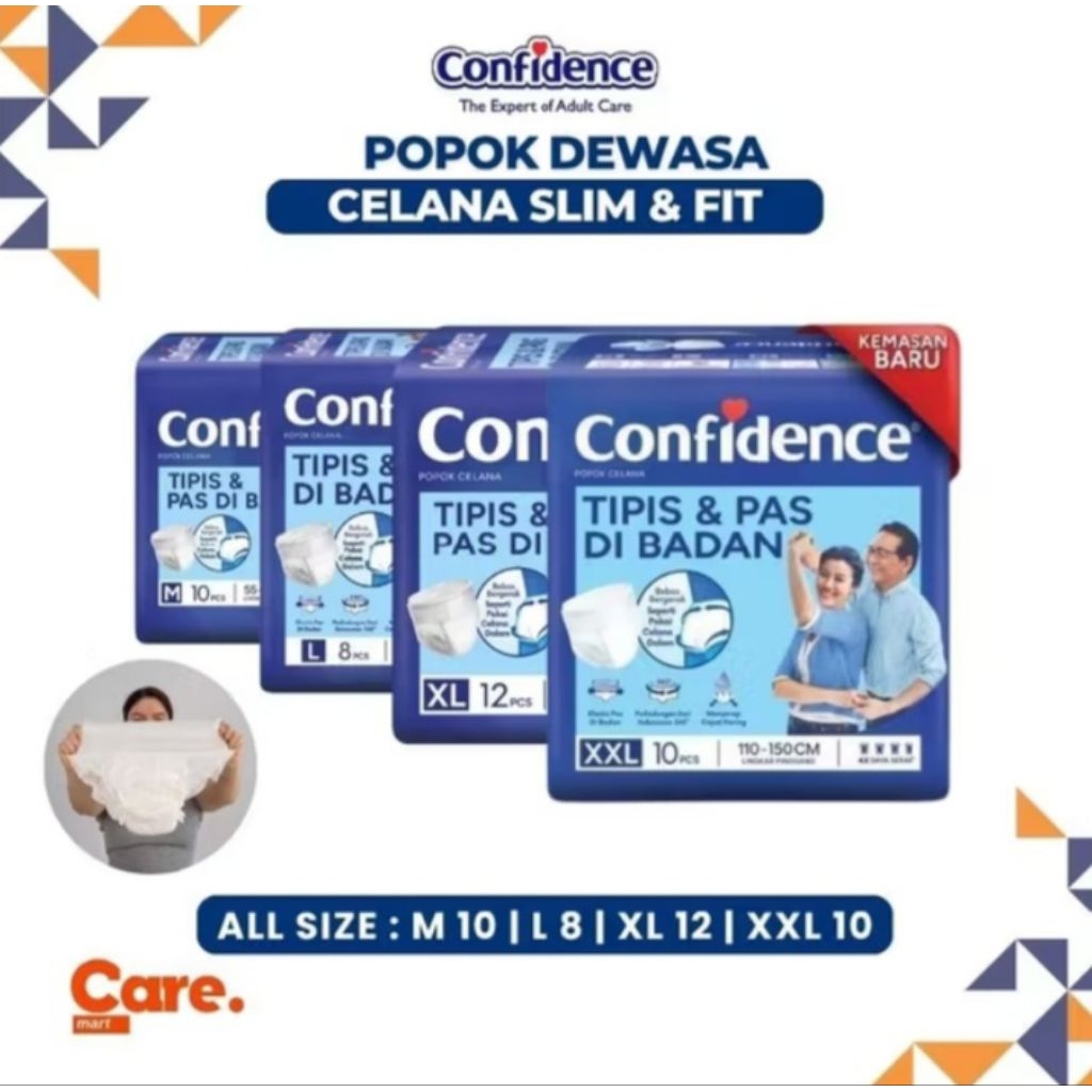 CONFIDENCE POPOK 1 PCS M10 L8 XL12 XXL10 CONFIDENCE POPOK Celana CONFIDENCE POPOK DEWASA