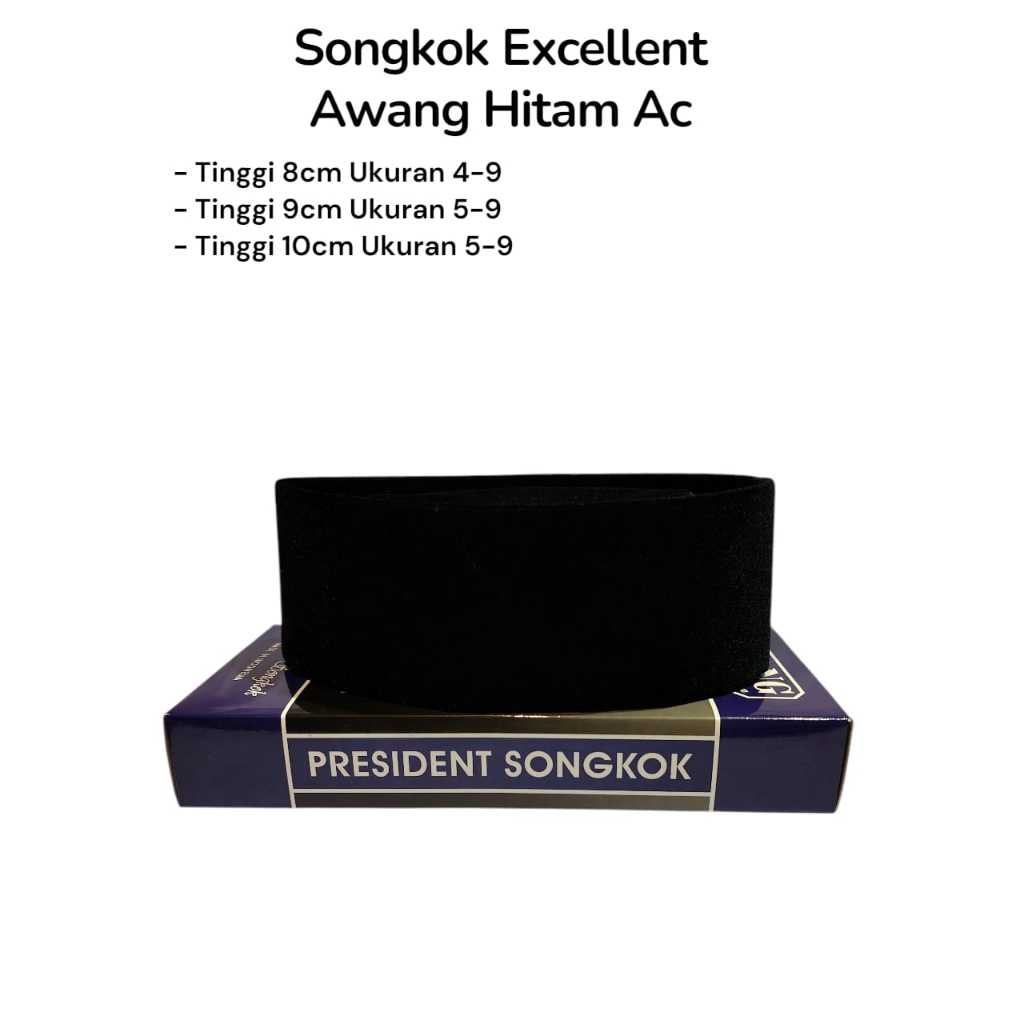 Awang Songkok Awang AC / Peci Hitam / Kopyah Awang AC / Peci Awang / Kopiah Awang  / Kopyah