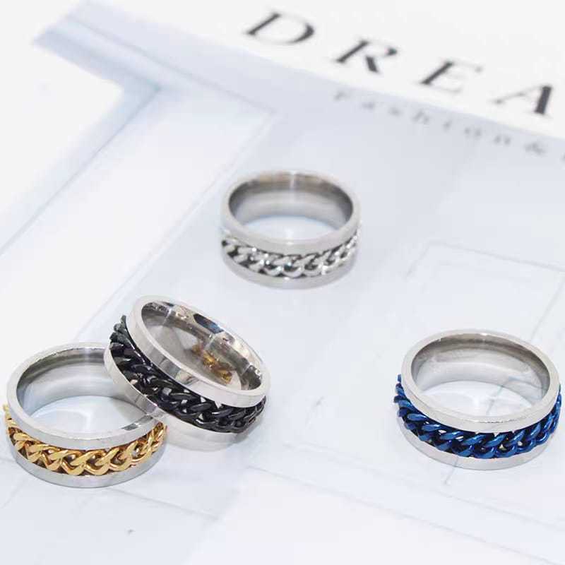 Cincin Titanium Pria - Cincin Rantai Titanium Pria - Cincin Pria Terabaru