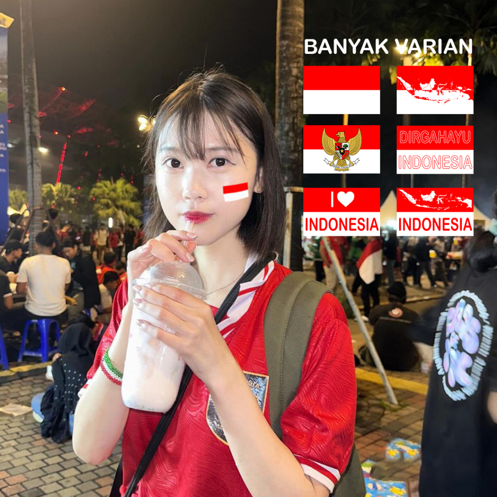

Aneka ISI 40pcs Sticker Pipi Bendera Merah Putih Tempelan Indonesia 17 Agustus