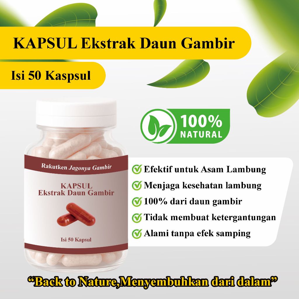 

Obat Herbal Asam Lambung/Maag/Gerd Alami Uncaria Gambir Kapsul