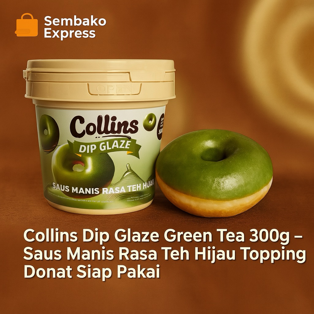 

Collins Dip Glaze Green Tea 300g – Saus Manis Rasa Teh Hijau Topping Donat Siap Pakai