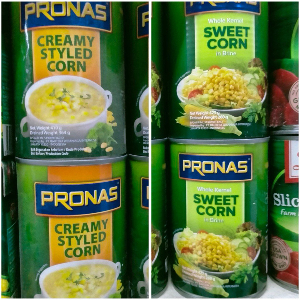 

Pronas Whole Kernel Swet corn Creamy styled Corn