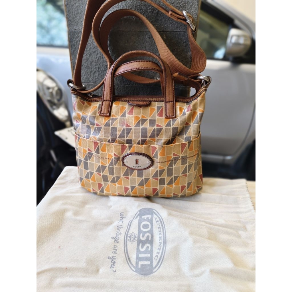 Preloved Tas Fossil brown grey