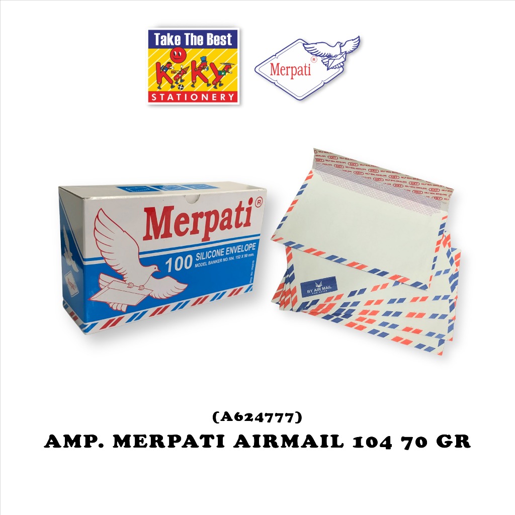 

Amplop Merpati Airmail No. 104 - 70 GRAM Silicone (Perekat) - 100 Amplop