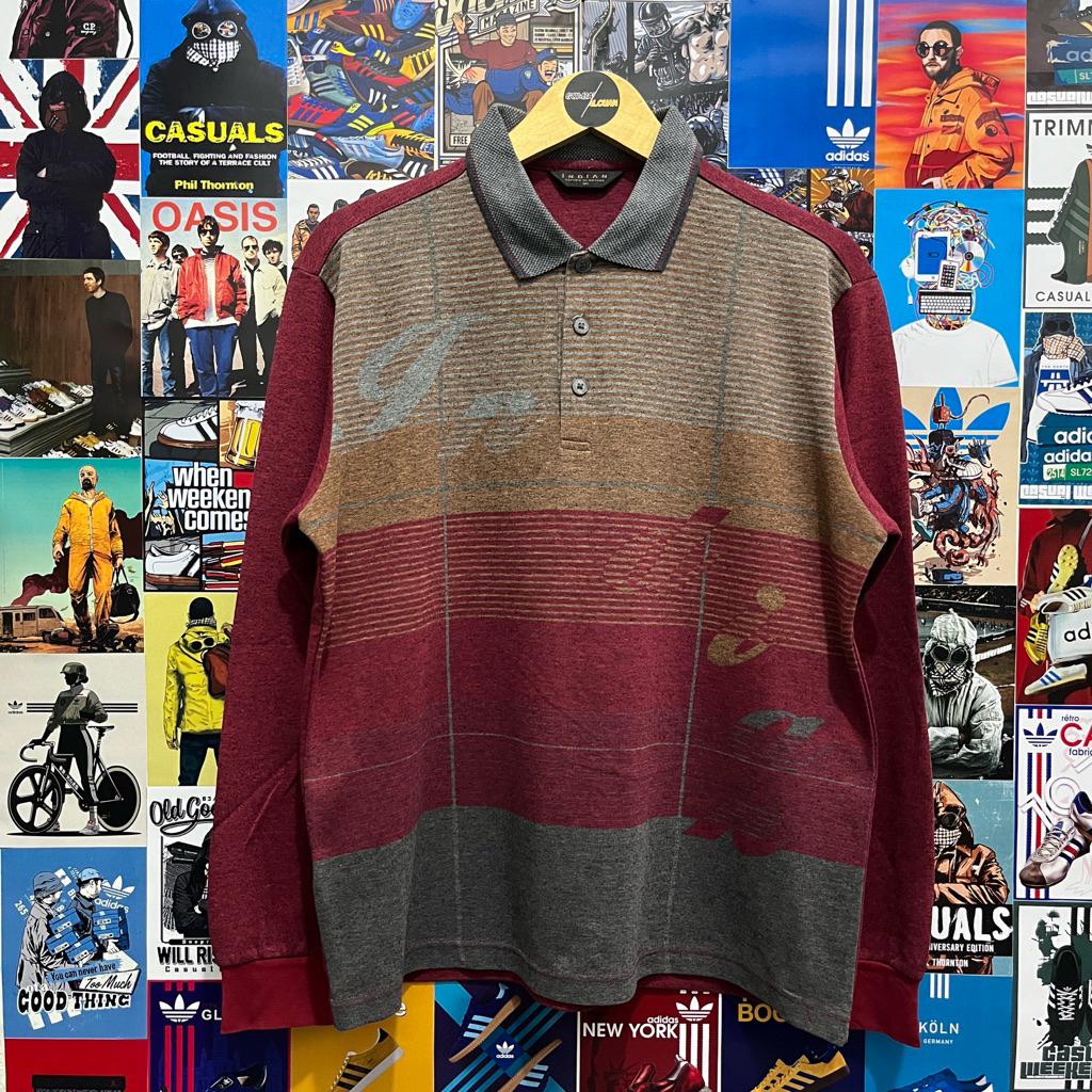 Long Sleeve / Polo Shirt / Rugby Shirt / Vintage / Second / INDIAN