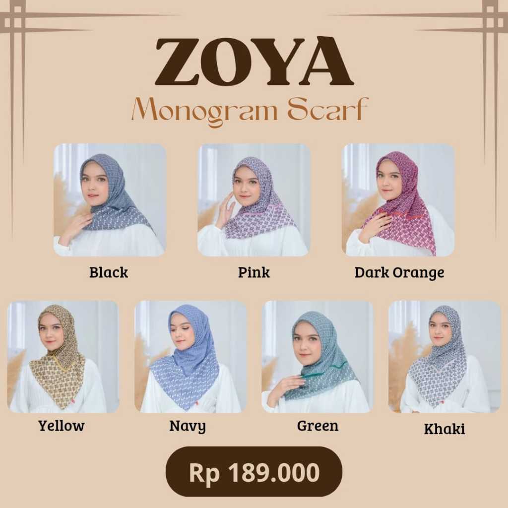 Zoya scarf motif terbaru dari ZOYA MONOGRAM SCARF