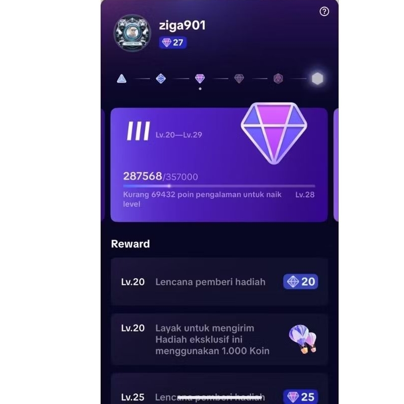 AKUN TIKTOK LEVEL 27 PAY INDO