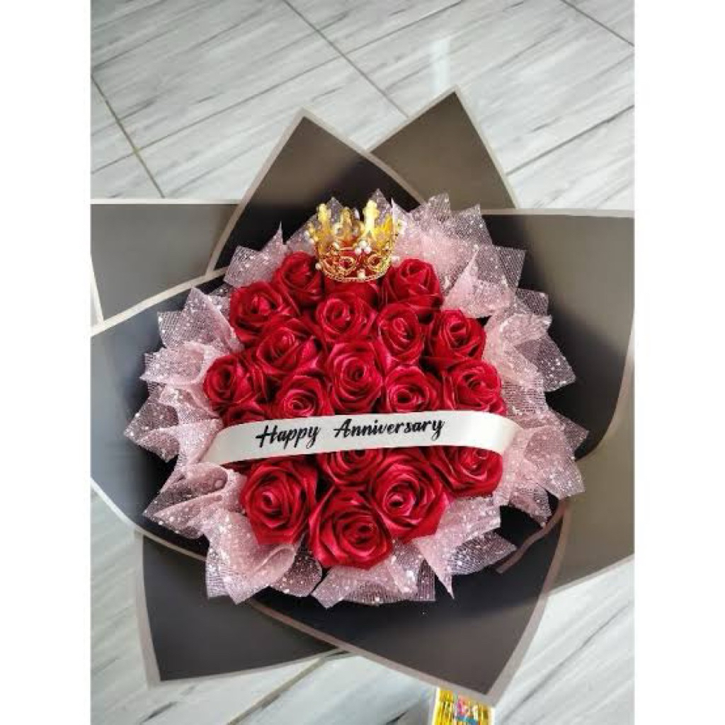 

Bucket anniversary, graduation Bucket pita satin mewah