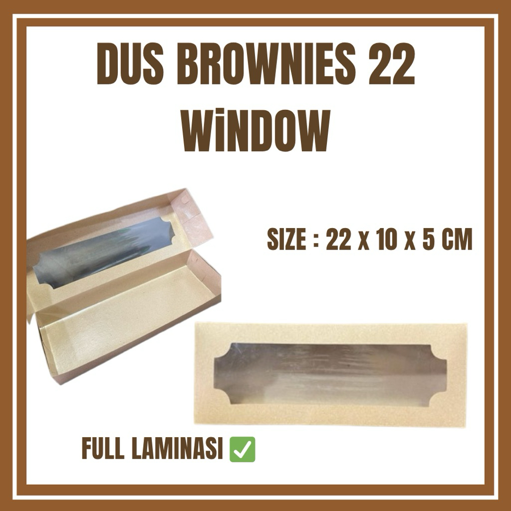 

GUDANG LAKBAN Dus Brownies 22 x 10 x 5 cm / Kotak Brownies Window Full Laminasi