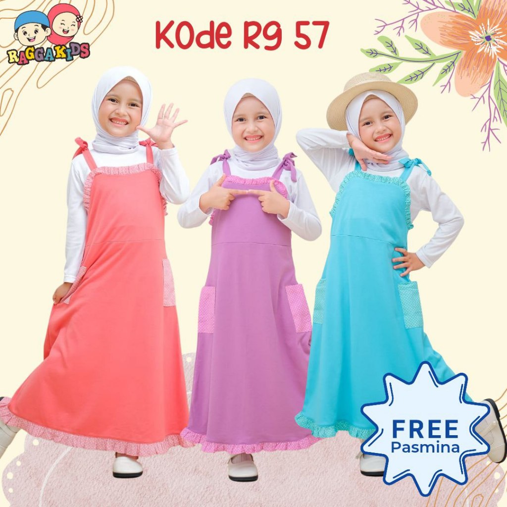 ONE SET OVERALL//GAMIS OVERAL ANAK PEREMPUAN BY RANGGA KIDS RG(57)