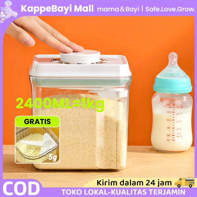 KappeBaby 2400ml ≈1KG【BPA FREE】Kotak Susu Bubuk Bayi Container Tempat Wadah Susu / 800ml/1200ml/1800