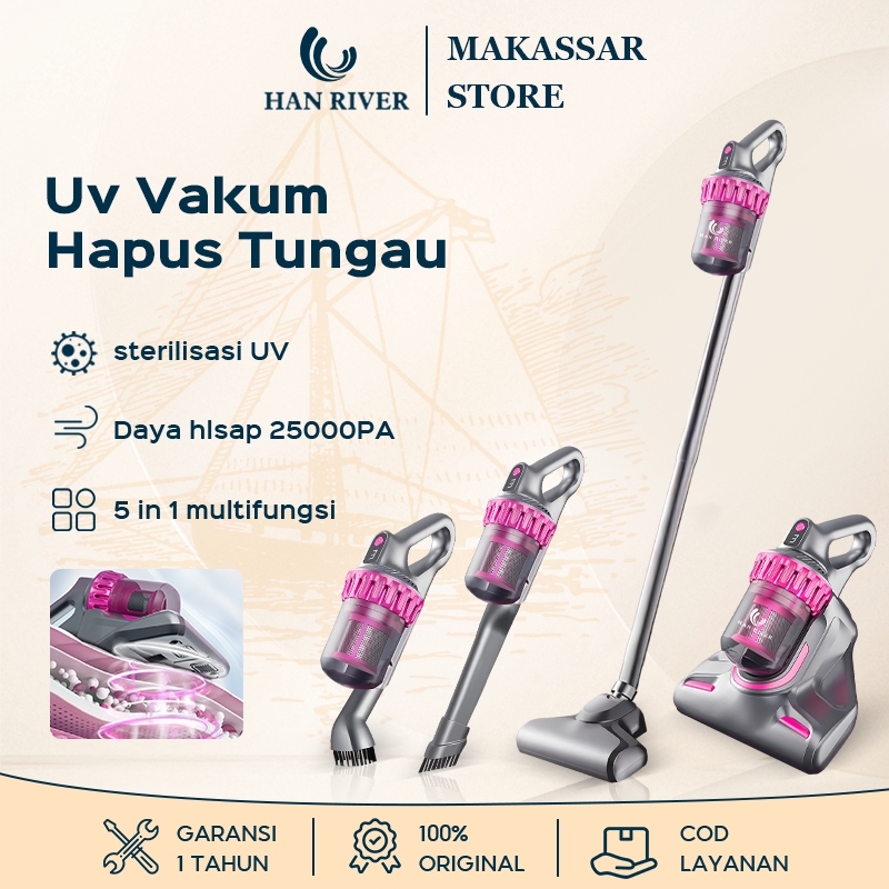 【Pengiriman dari Makassar】HAN RIVER Vacum Cleaner 25000PA Cordless Vacuum Cleaner Kasur Anti Tungau
