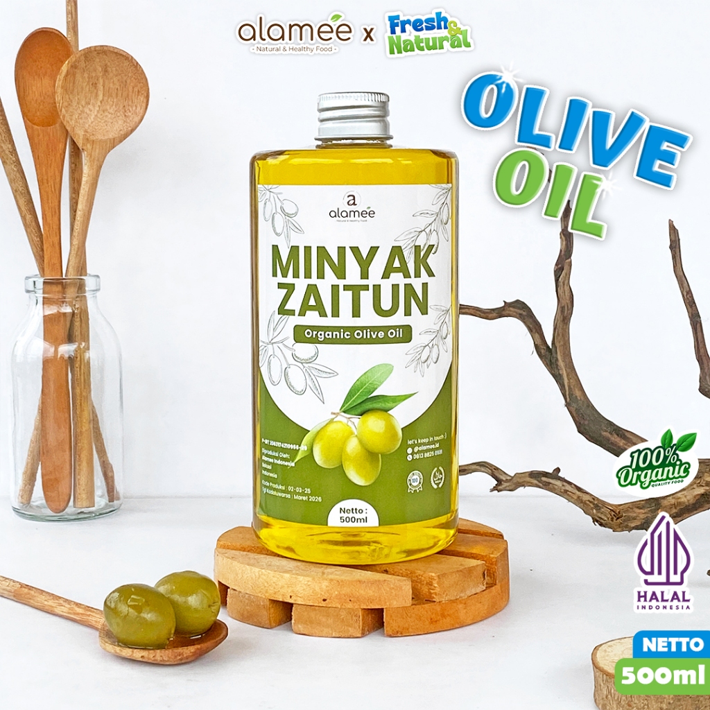 

ALAMEE Minyak Zaitun Untuk Diminum Olive Oil Extra Virgin Organic Organik Murni Asli Masak EVOO fresh and natural