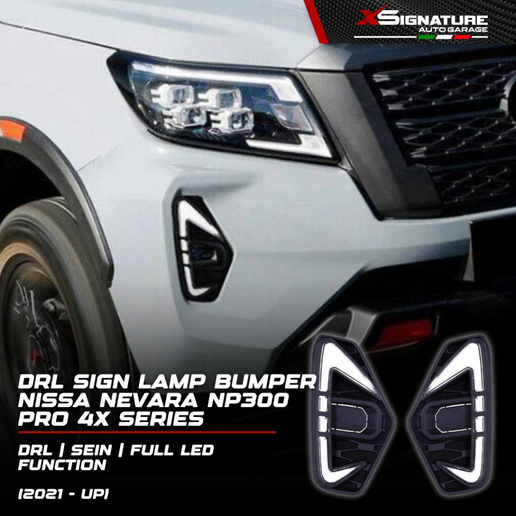 NISSAN NAVARA NP300 PRO 4X SERIES (2021-UP) V1 DRL BUMPER DEPAN VERSION 1 FULL LED + SEIN + DRL FUNC