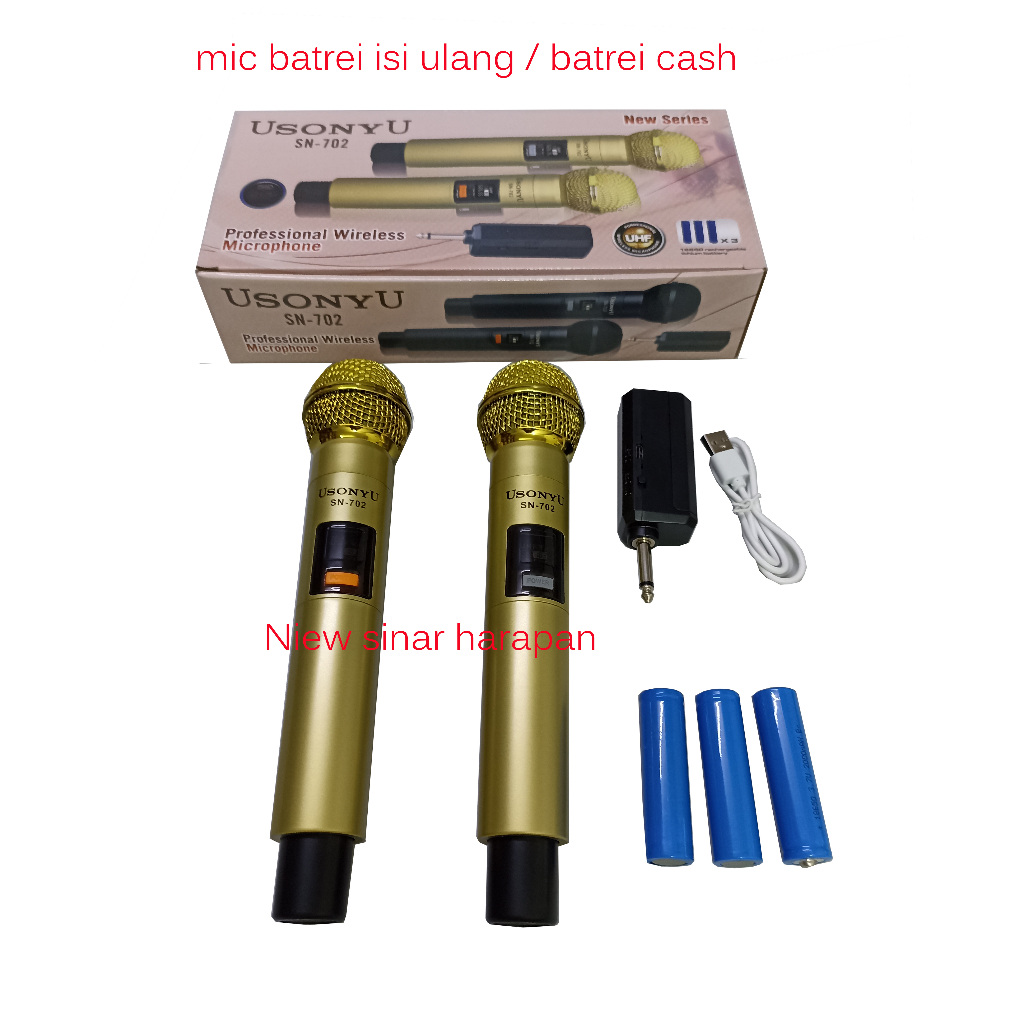 Mic Wireles uSONYu SN 702 batrei isiulang /batrei cash