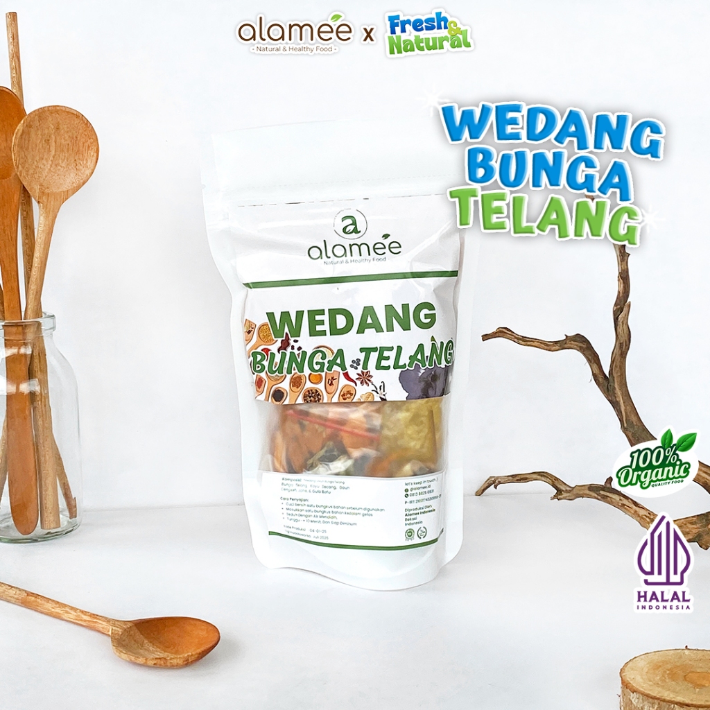 

ALAMEE Wedang Uwuh Bunga Telang Rempah Minuman Herbal Asli Alami Langsung Seduh Lengkap Tradisional fresh and natural
