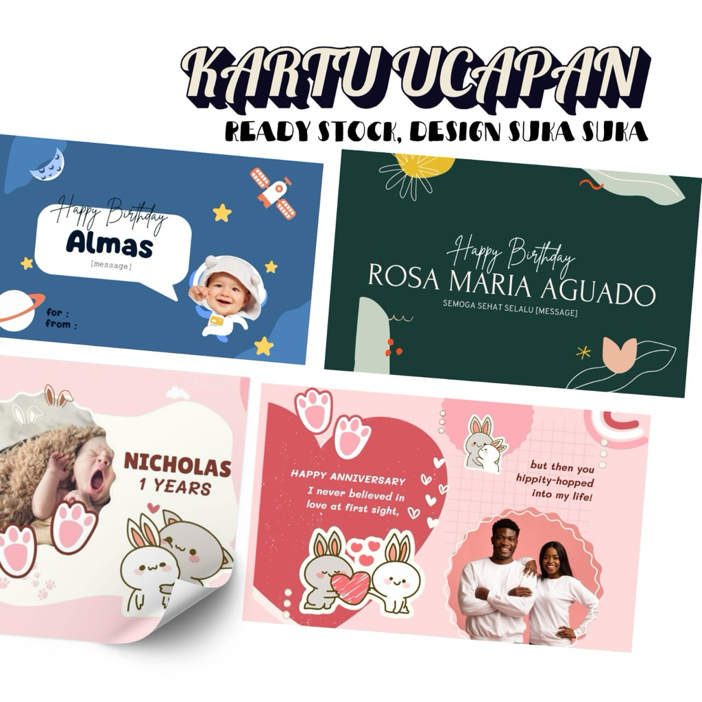 

kartu ucapan ulang tahun, khitan, birthday, aqiqah, anniversary, christmas,hari raya idul fitri