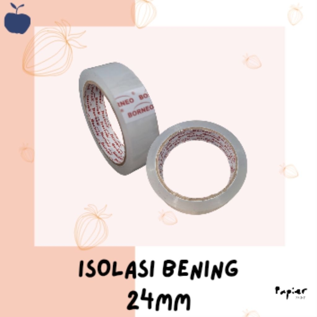 

PAPIER - ISOLASI BENING KECIL 24mm x 50yd - selotip solasi - perekat (1slop isi 6pcs)