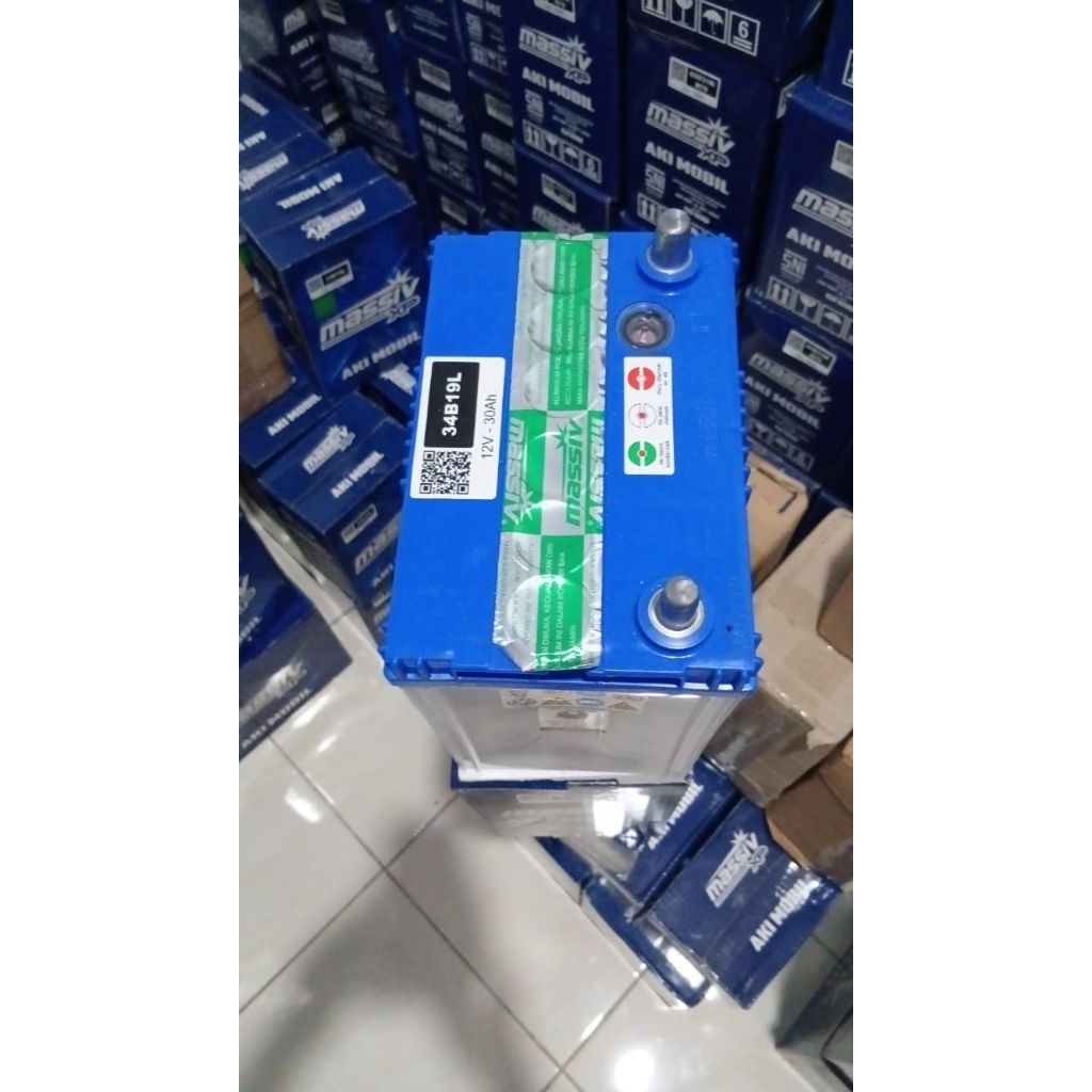 aki mobil agya, ayla, calya, sigra  34b19lmassiv xp aki basah