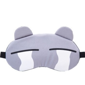 PENUTUP MATA TIDUR KACAMATA TIDUR MASKER EYE MASK KACA MATA TIDUR WARNA HITAM - KARAKTER EMOTICON