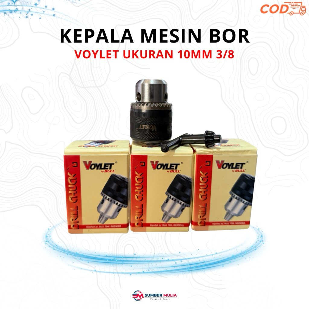 VOYLET Kepala Bor 10mm As 3/8" Voylet Drill Chuck 10 mm As 3/8 inch
