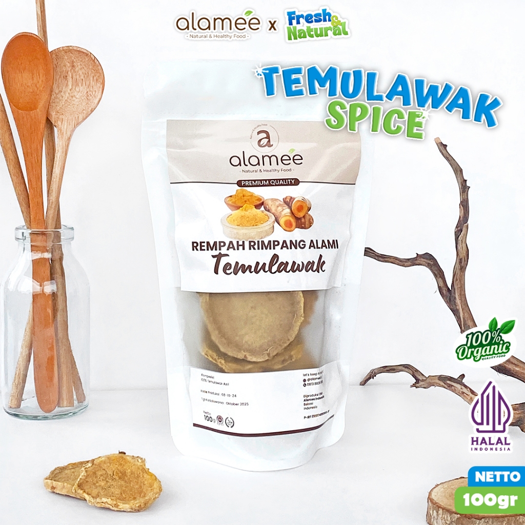 

ALAMEE Temulawak Kering Dried Curcuma Iris Rempah Organik Temu Lawak Bumbu Masakan Seasoning 50gr fresh and natural