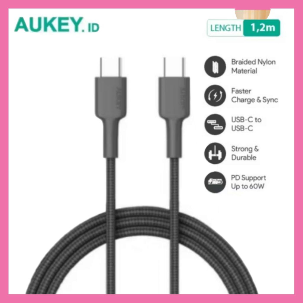 Aukey Cable CB-CD29 Kabel USB Type C To C Color Black