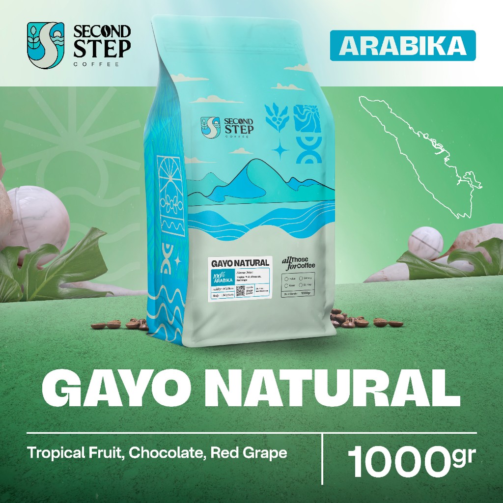 

Kopi Arabika Gayo Natural Arabica Specialty Coffee Bean 1Kg Biji Bubuk