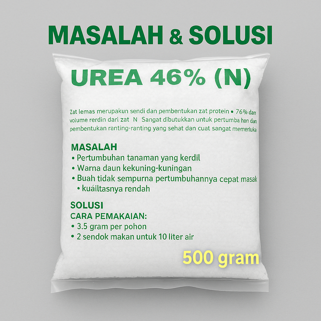 Pupuk Urea Non Subsidi - Pupuk Urea 46% (N) Non Subsidi Repack 500Gr / Penyubur Tanaman Buah/sayuran