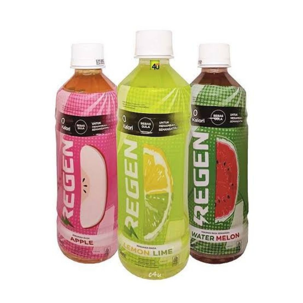 

Regen Minuman Sehat Bebas Gula Kemasan 450 ml | Rasa Apel | Rasa Semangka | Rasa Lemon Jeruk