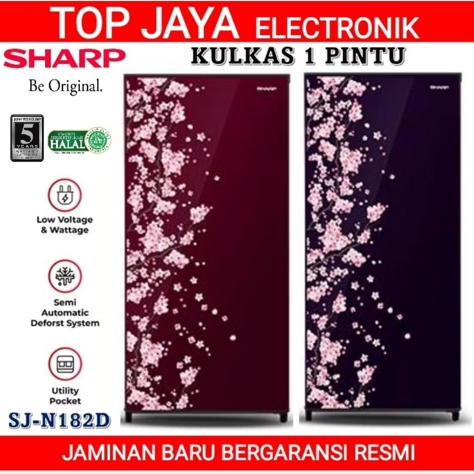 KULKAS SHARP 1 PINTU SJ-N182D 166 LITER/LEMARI ES SHARP 1 PINTU/LEMARI ES 1 PINTU SHARP NEW SERIES