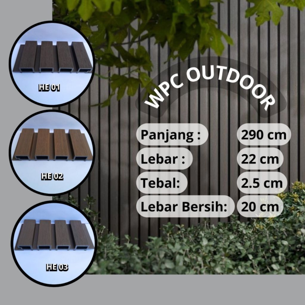 WPC PANEL OUTDOOR Dinding Pagar Wood Panel Kisi Kisi Wall Panel Exterior House Wall Cladding WPC