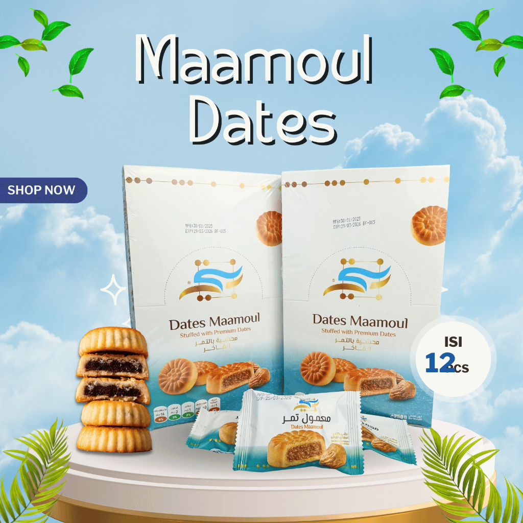 

DATES MAAMOUL / MAAMOUL BISKUIT KURMA 250gr / OLEH-OLEH HAJI UMROH / BISKUIT ARAB SAUDI PREMIUM