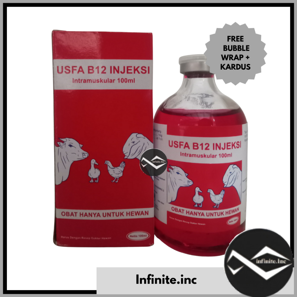 Vitamin B12 100 Ml USFA - Multivitamin Ternak Sapi Kambing Mirip Jectavit B12