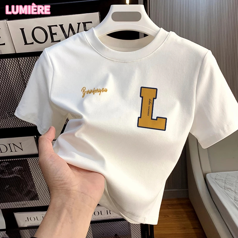 [COD]T-shirt Crop Top Lengan Pendek Kaos Wanita Crop Top Number 10 Kaos Crop Wanita Kekinian Baju At