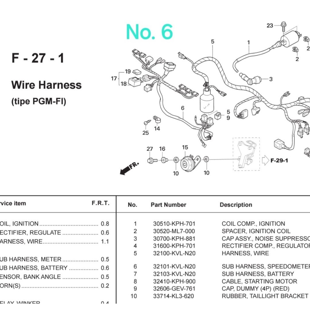 Kabel body speedometer untuk motor Supra x 125cc Batman FI number part 32101KVLN20