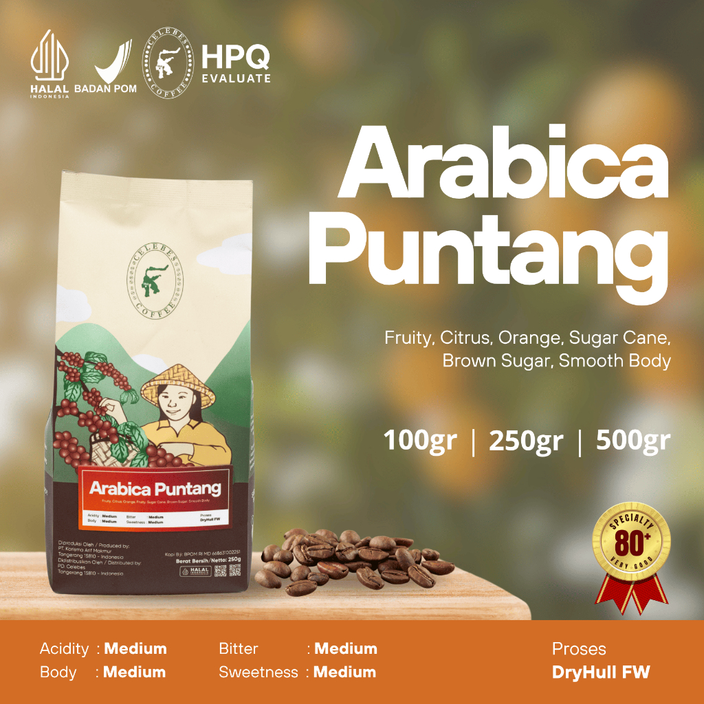 

CELEBES COFFEE - Kopi Arabika / Arabica Puntang - Ayi Sutedja - 100gr / 250gr / 500gr