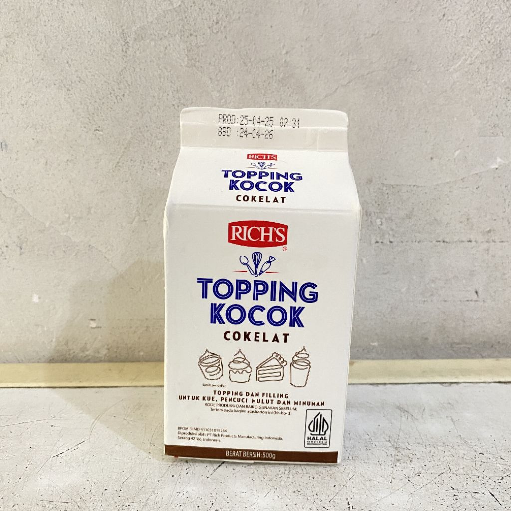 

Rich's whip topping chocolate 500ml | rich's topping cokelat | rich's whipping cream rasa cokelat