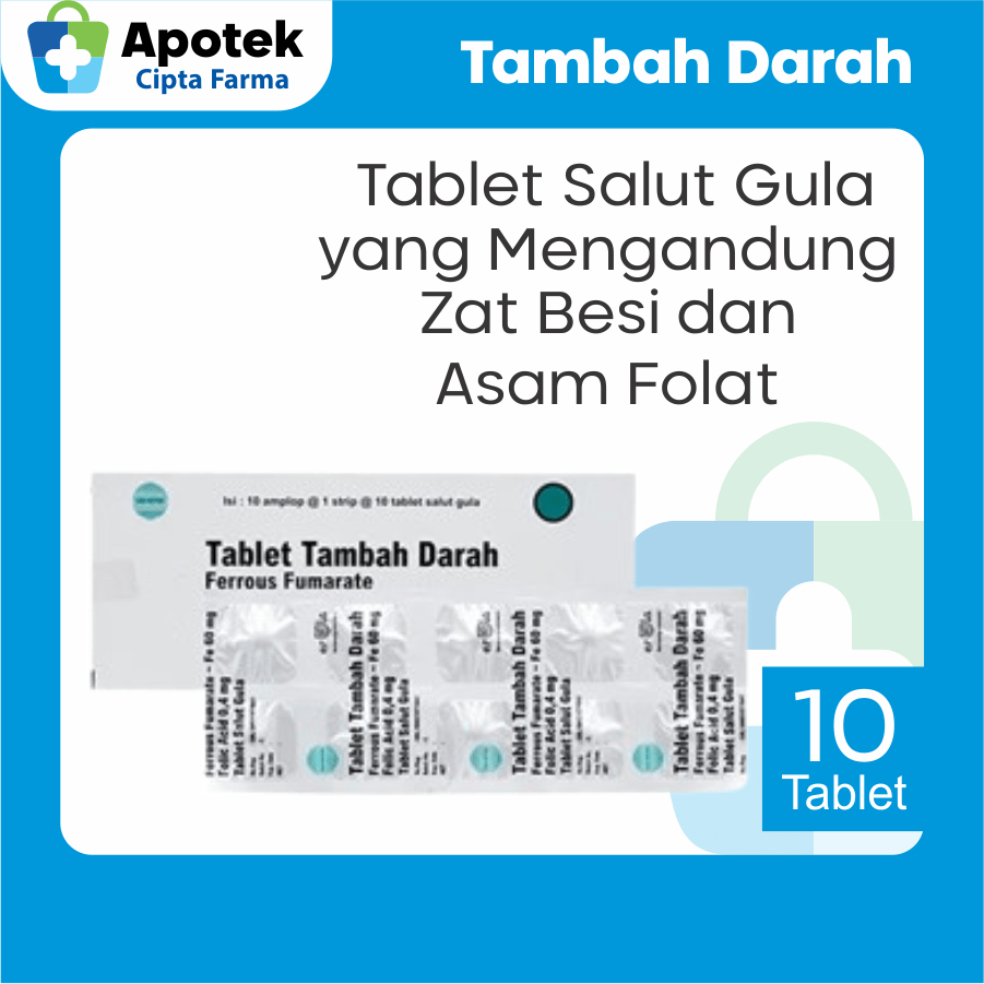 Tablet Tambah Darah Erela Fe Folic Acid Zat Besi Asam Folat Tablet Fe Penambah Darah Obat Anemia Obt