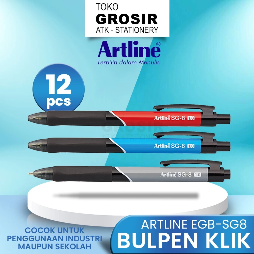 

GROSIR Ballpoint Bolpen Pulpen Artline 1.0 mm EGB-SG8810 (12PCS) 2