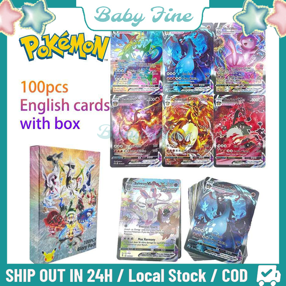 ⭐100%ORI/COD⭐200PCS/300PCS/100pcs Kartu Game Pokemon VMAX Shining TAKARA TOMY