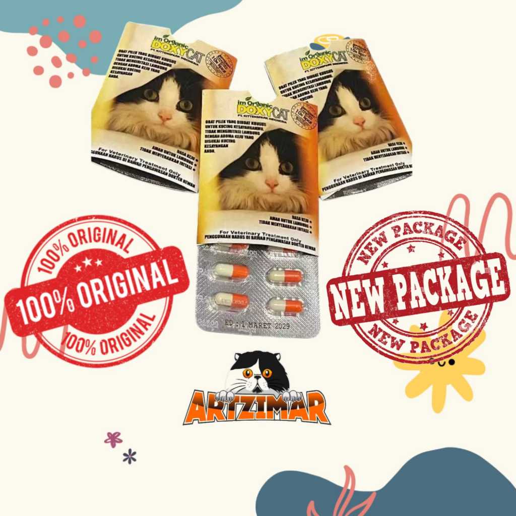 Doxy Cat Im Organic 1 Strip Isi 10 Kapsul - Obat Flu Kucing DoxyCat ImOrganic